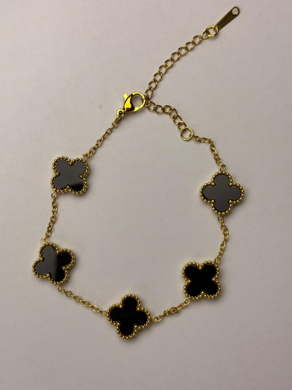 Pulsera dorado - Trebol liso