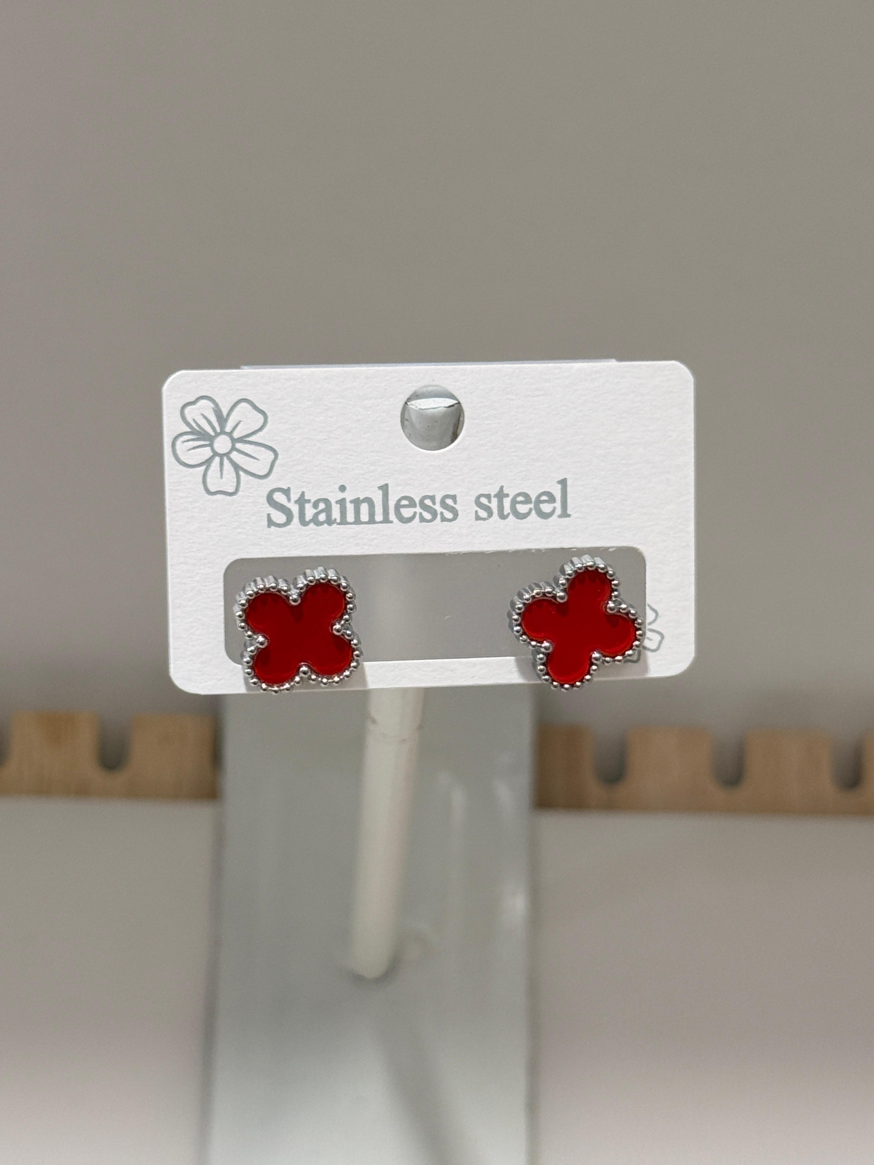 Aretes Plateado - Trébol
