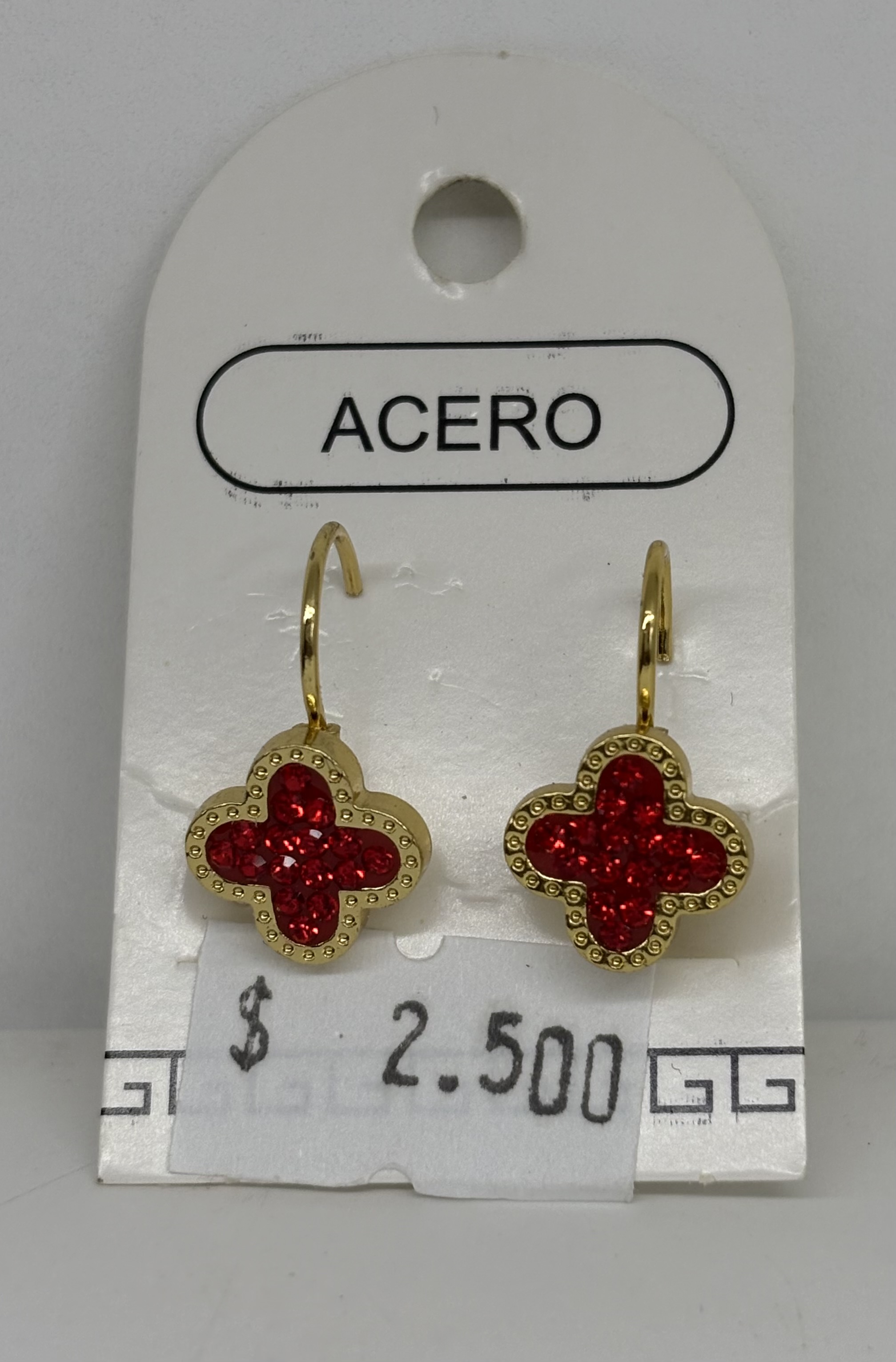 Argollas colgante - Trébol con brillo