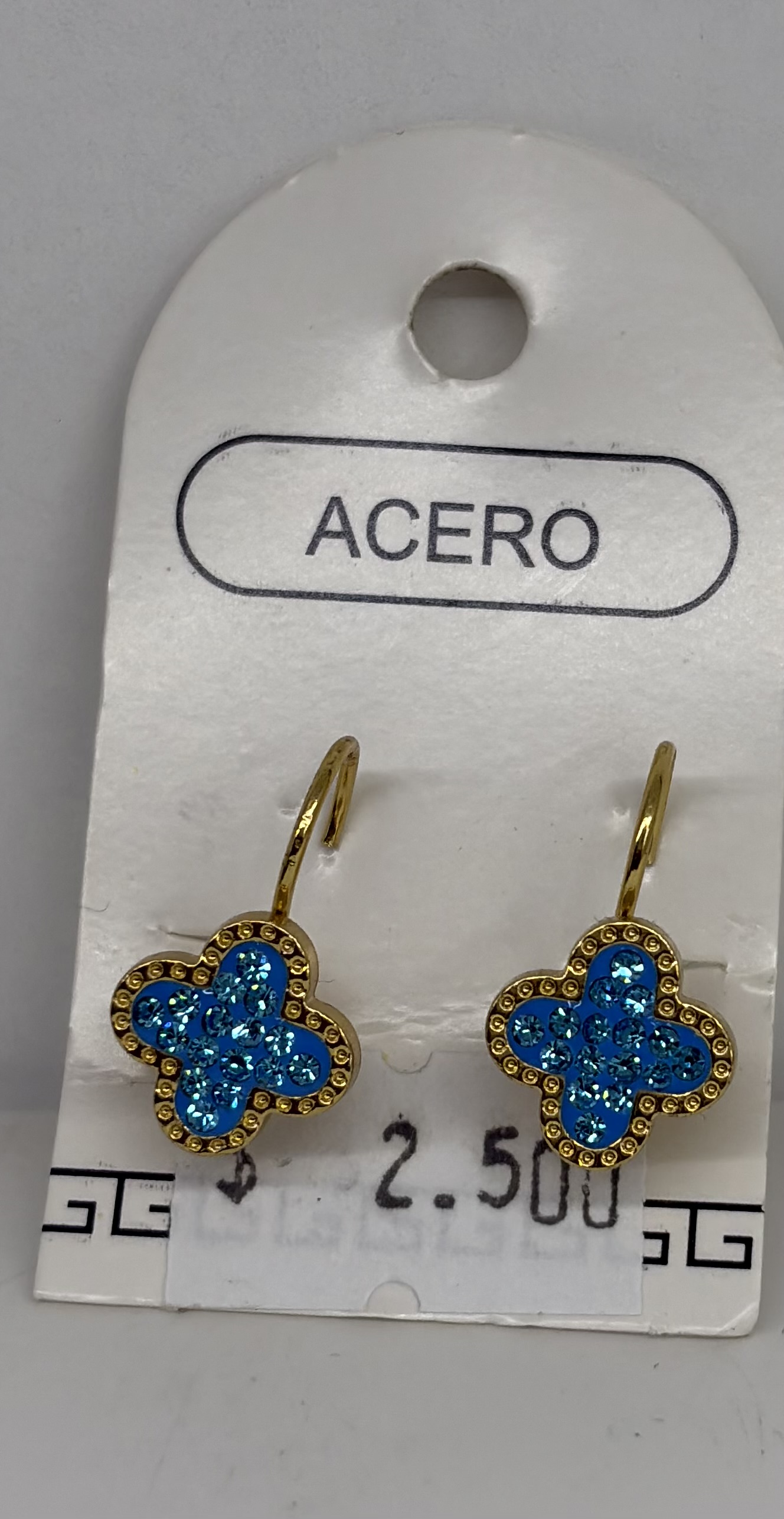 Argollas colgante - Trébol con brillo