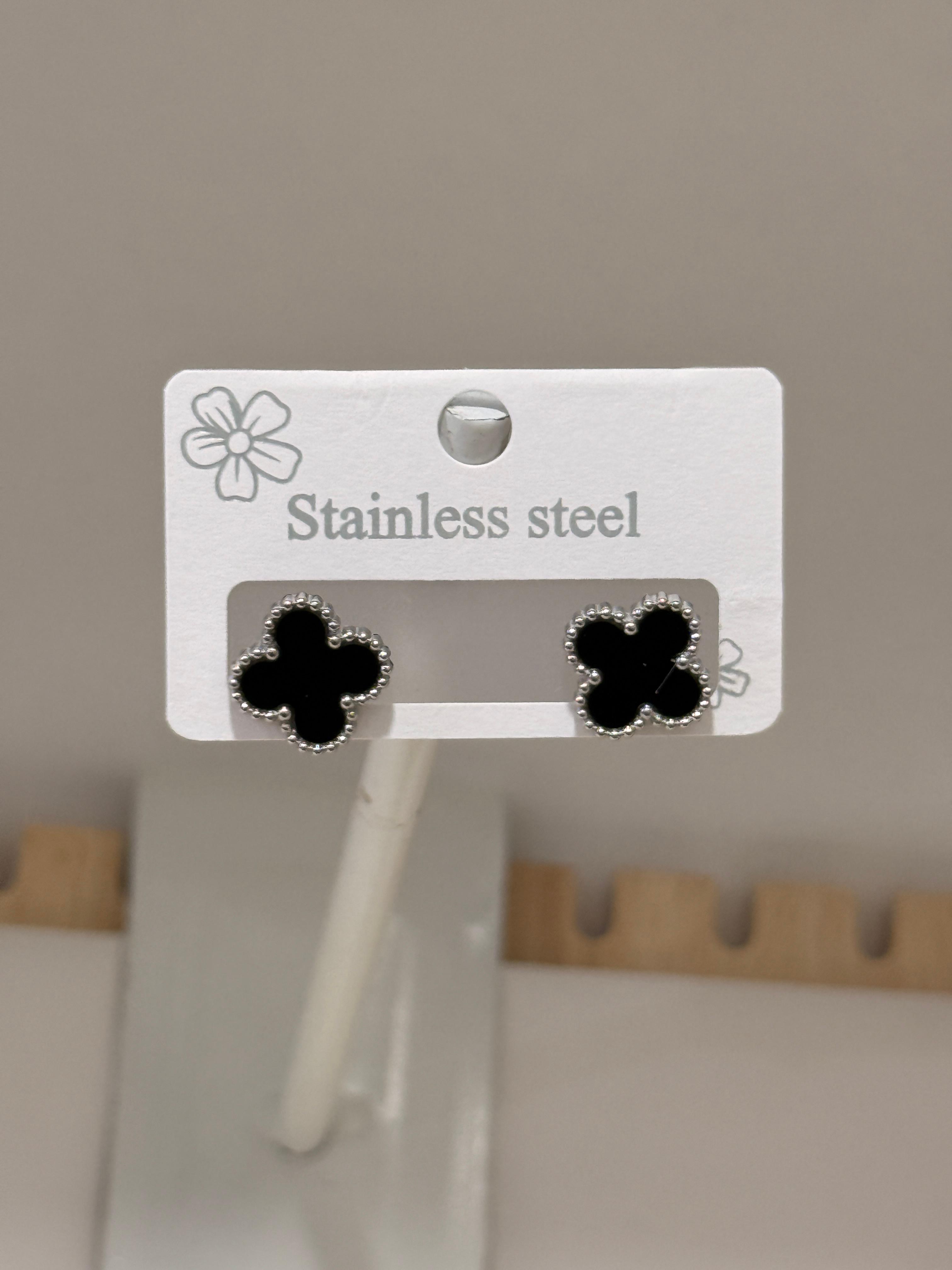 Aretes Plateado - Trébol