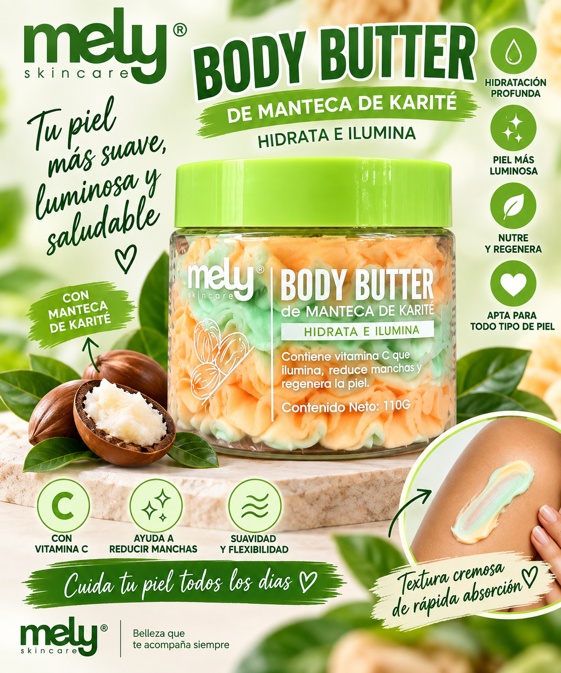 Manteca Corporal Body Butter de Karité - Mely 100 g