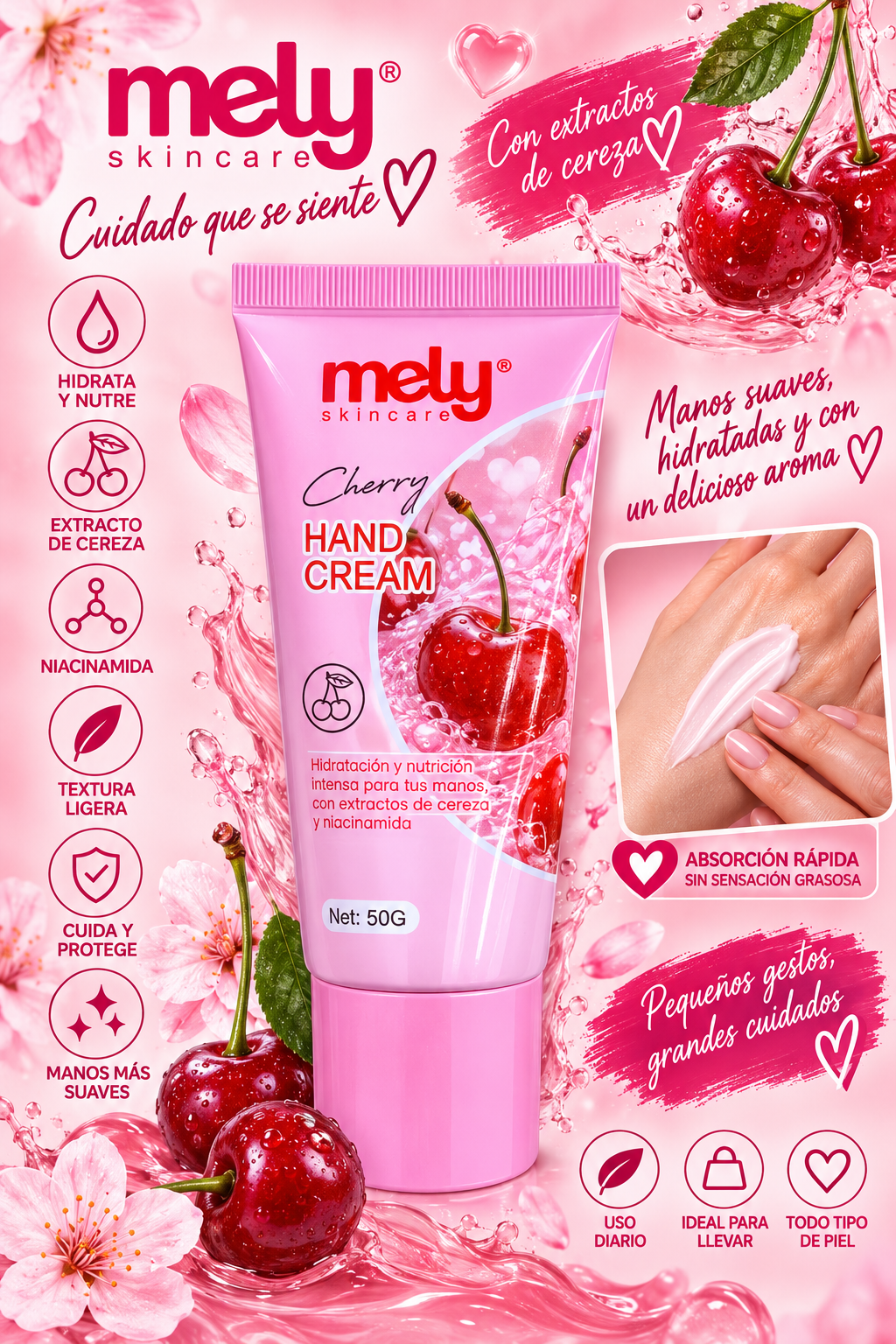 Cherry Hand Cream - Mely Skincare