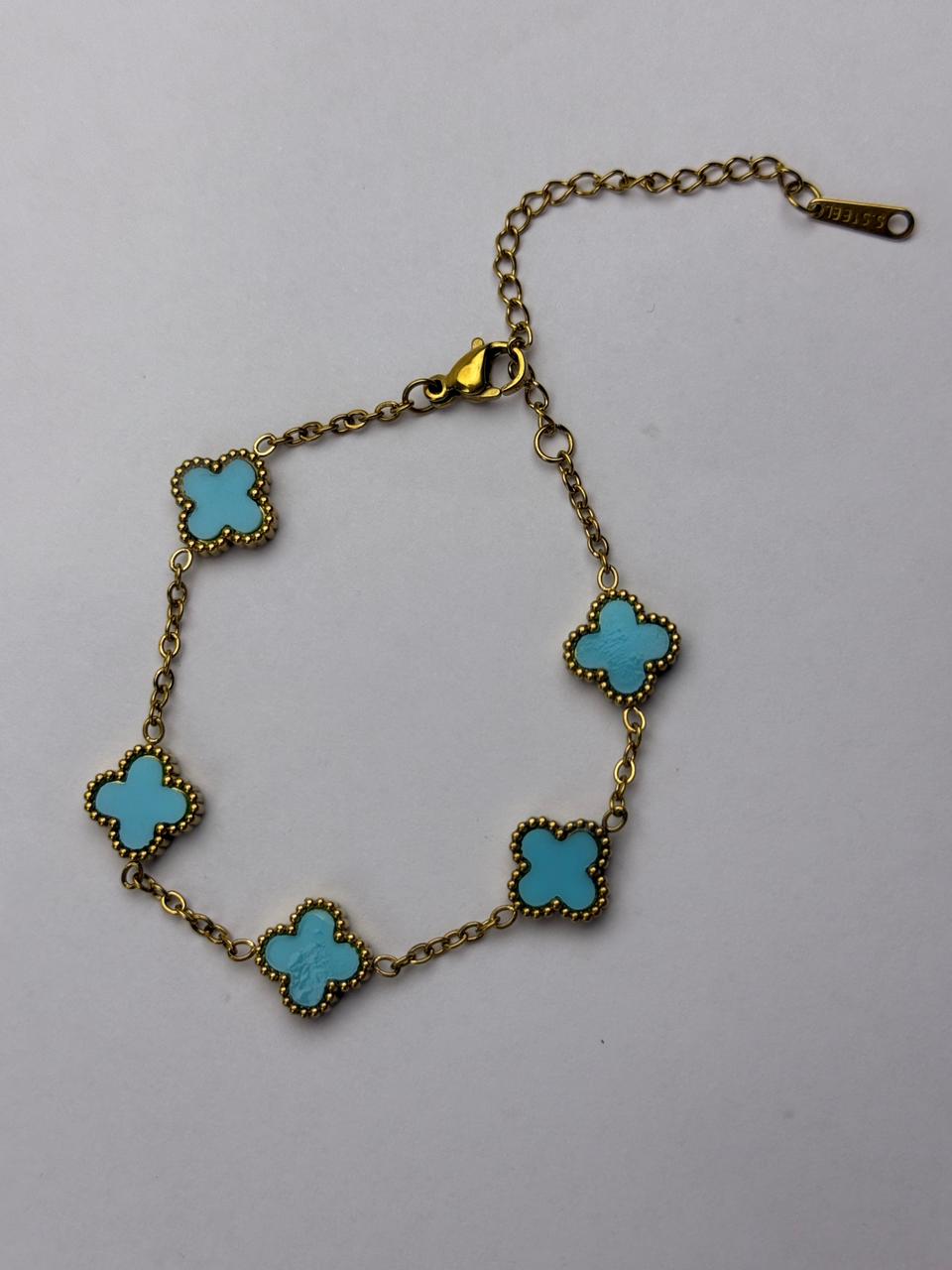 Pulsera dorado - Trebol liso