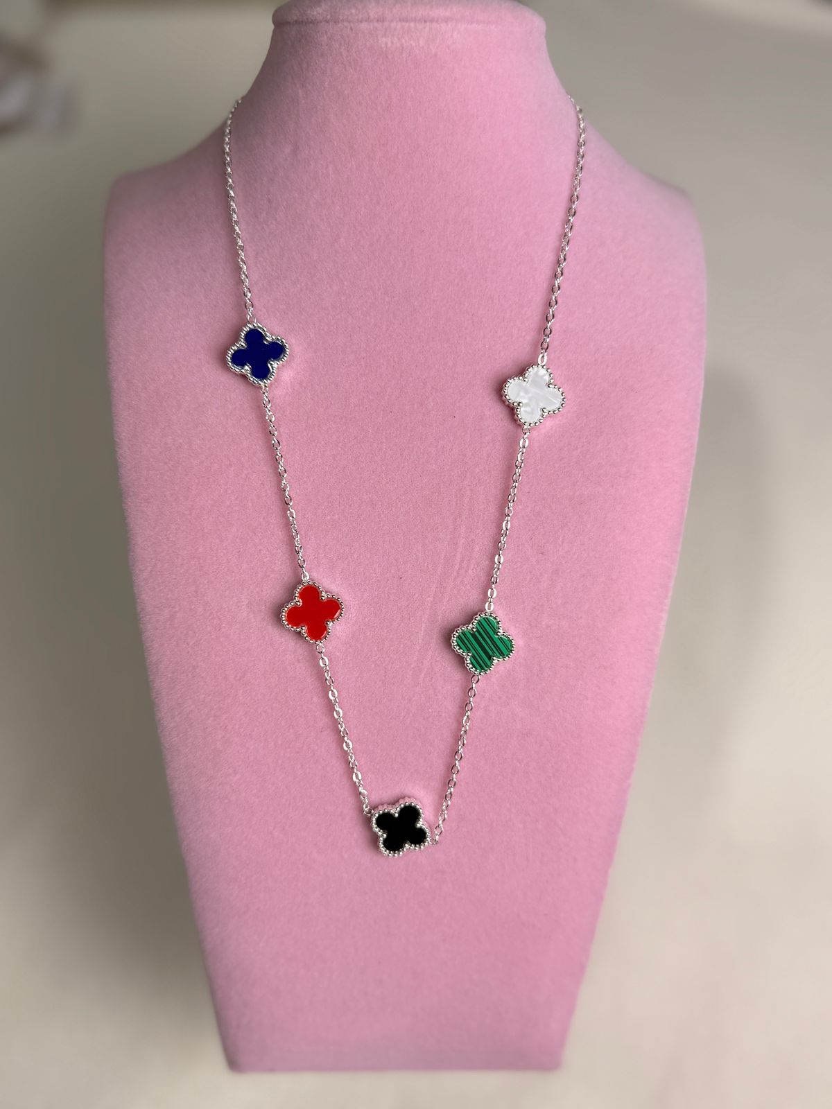 Collar Acero blanco - Trebol