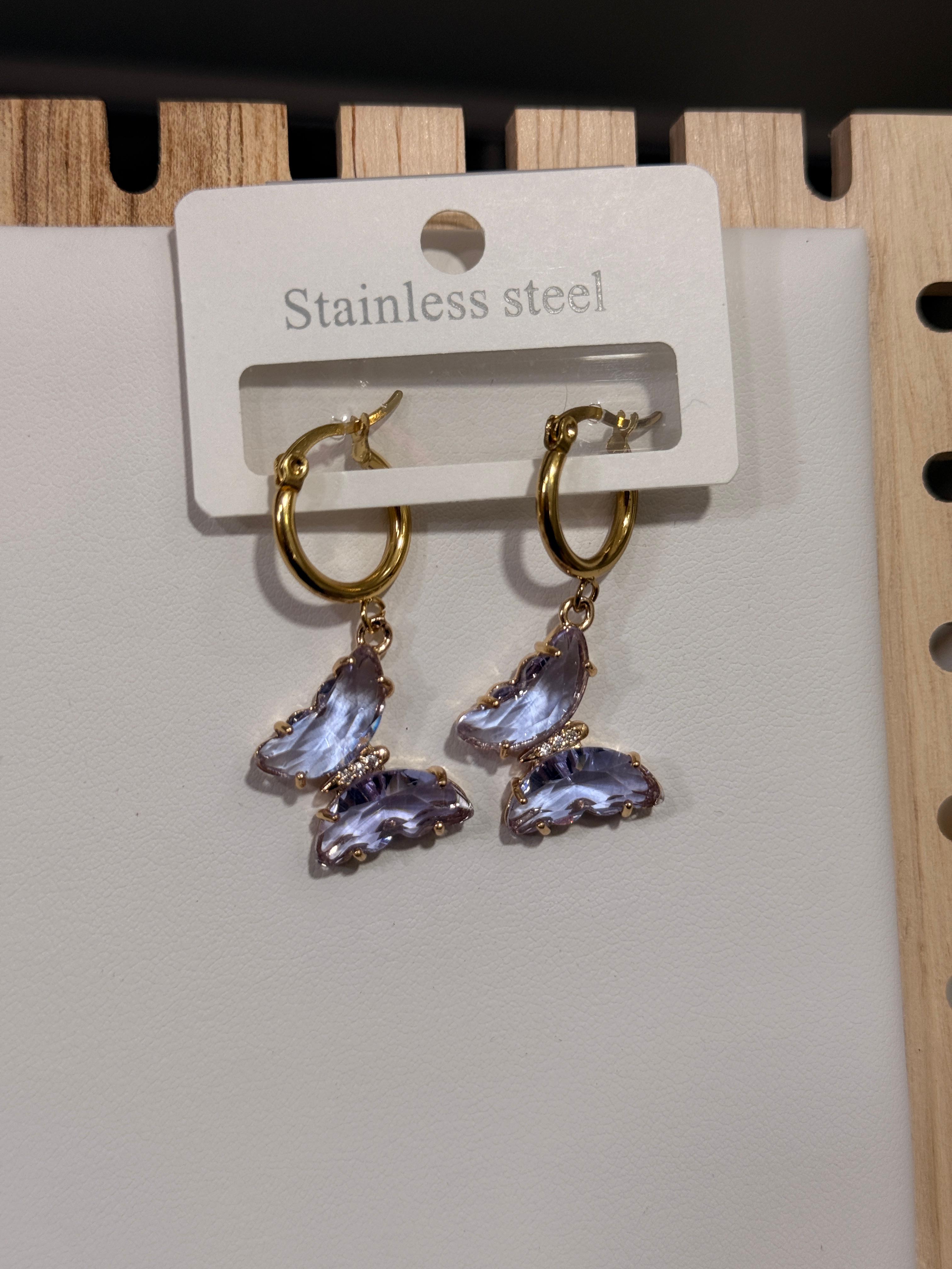 Argollas Dorado - Mariposa
