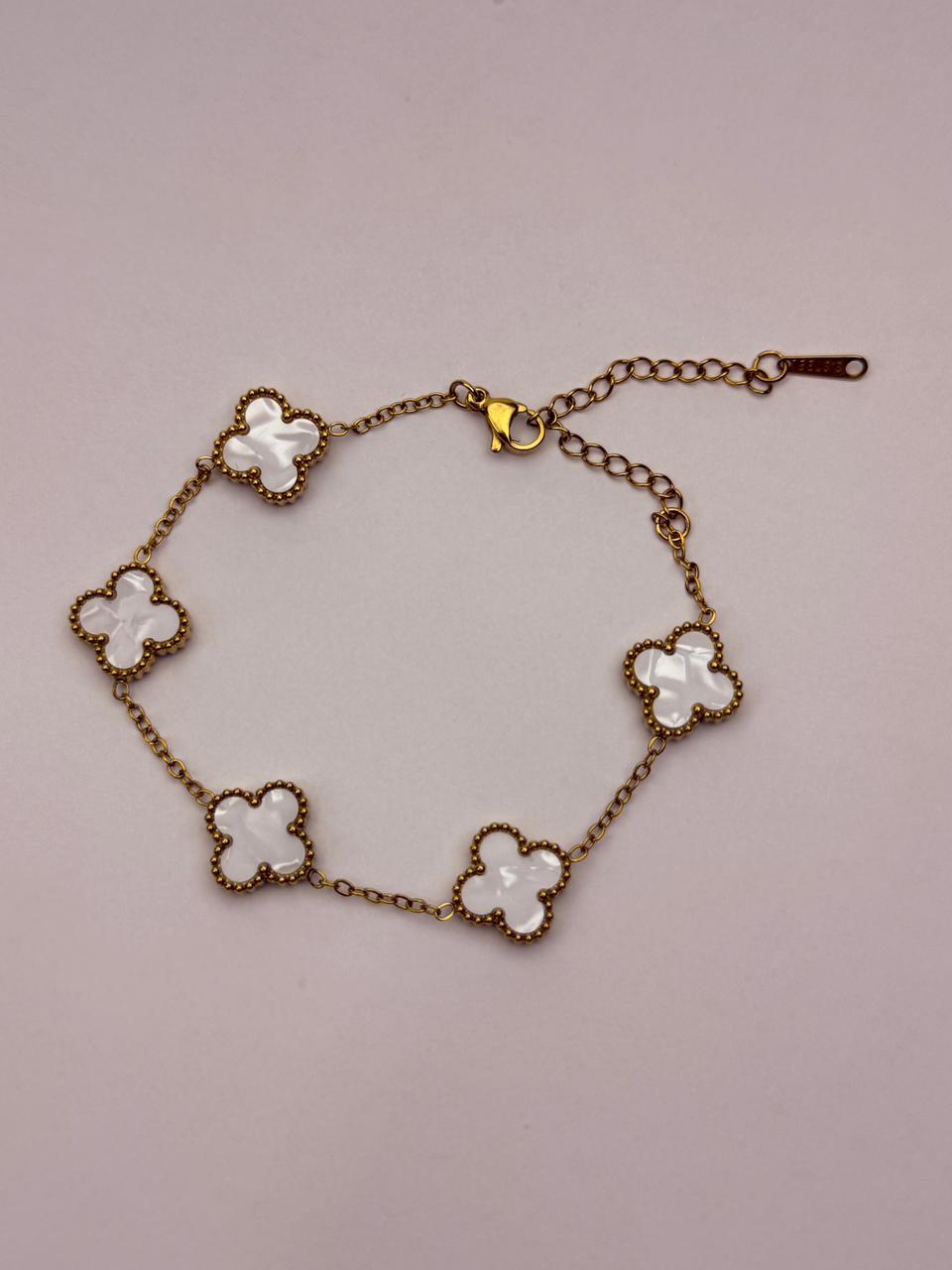 Pulsera dorado - Trebol liso