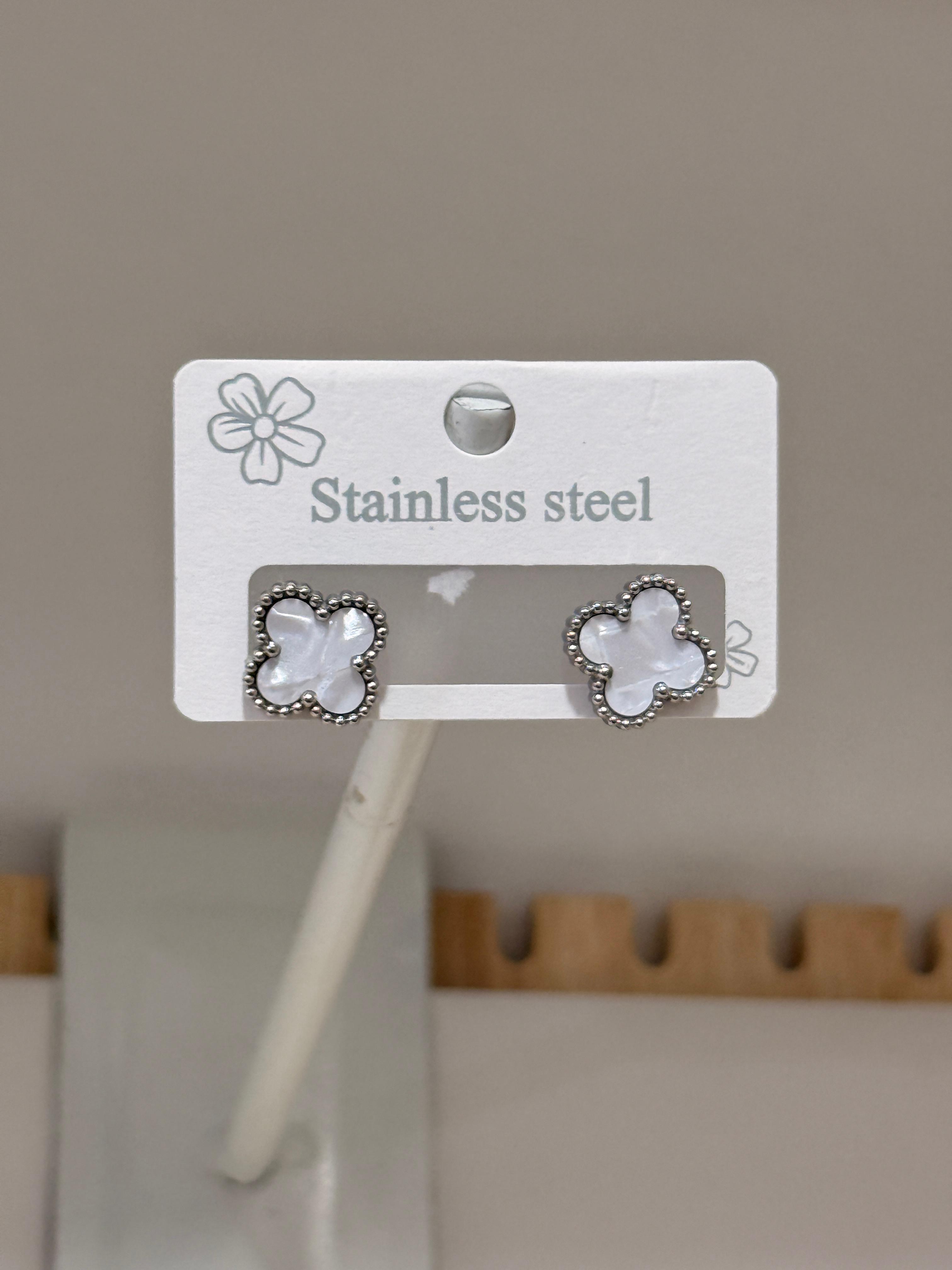 Aretes Plateado - Trébol