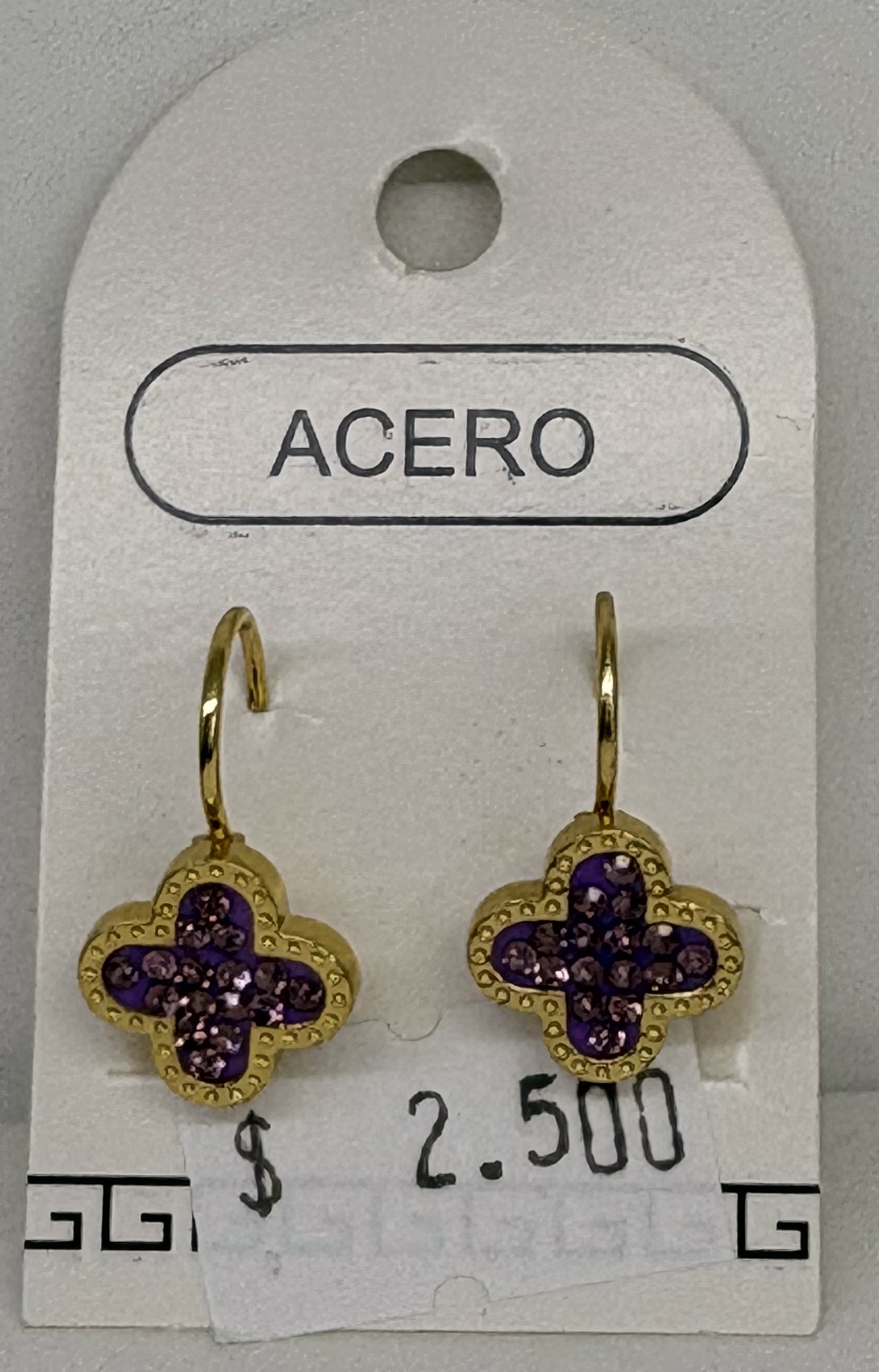 Argollas colgante - Trébol con brillo
