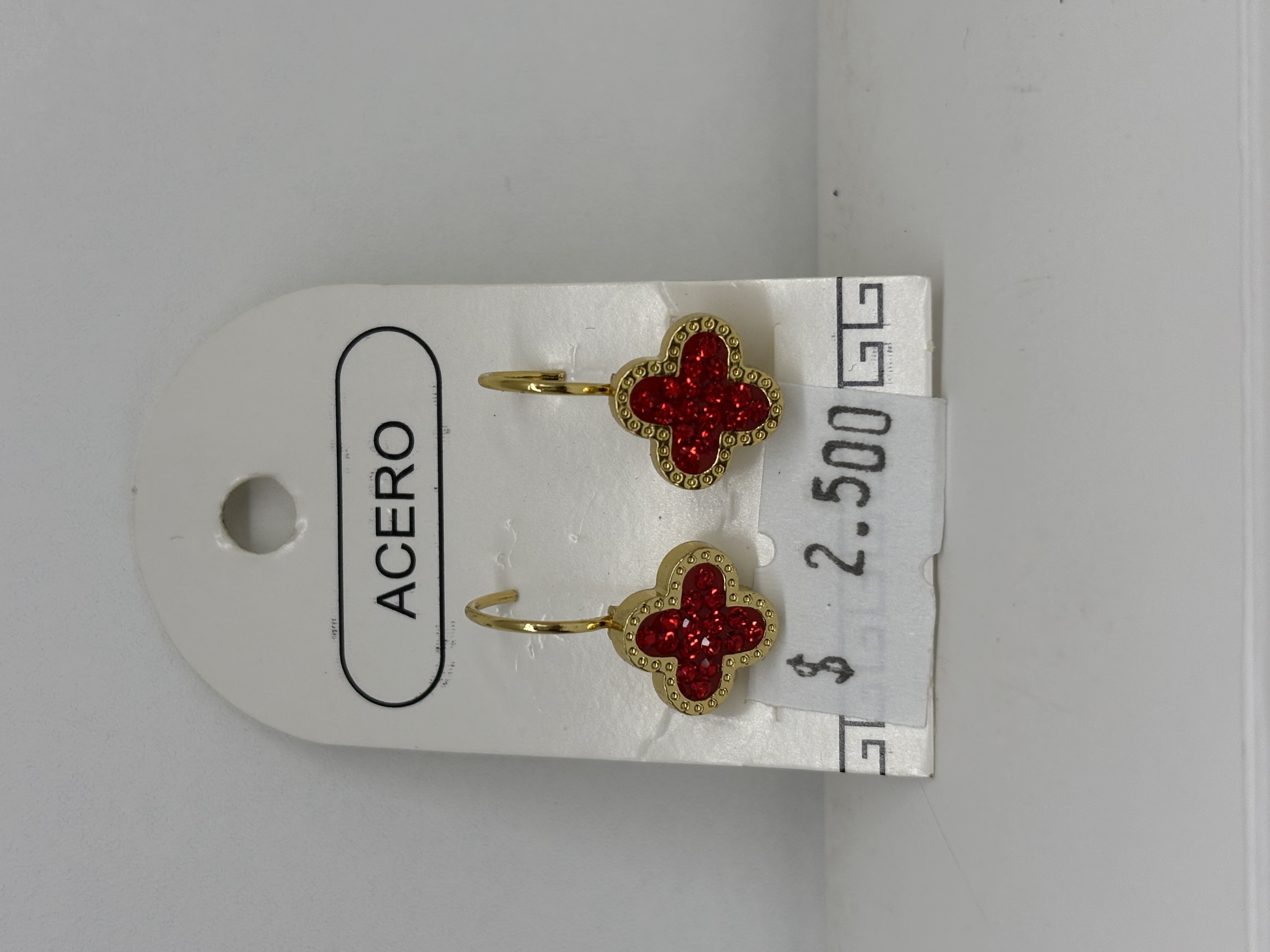 Argollas colgante - Trébol con brillo