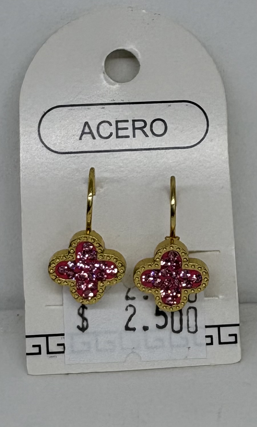 Argollas colgante - Trébol con brillo