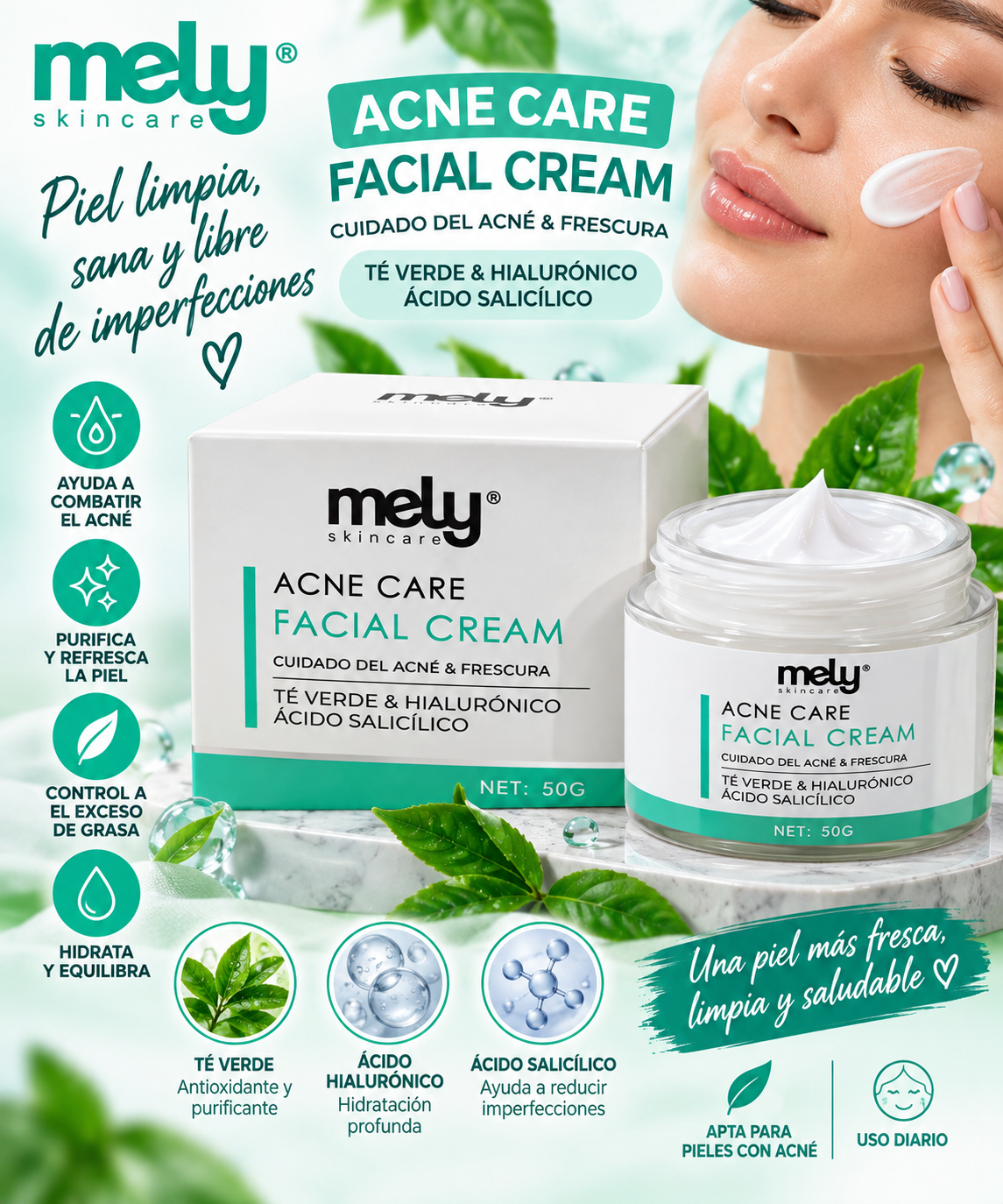 Acne Care Facial Cream - Mely Skincare