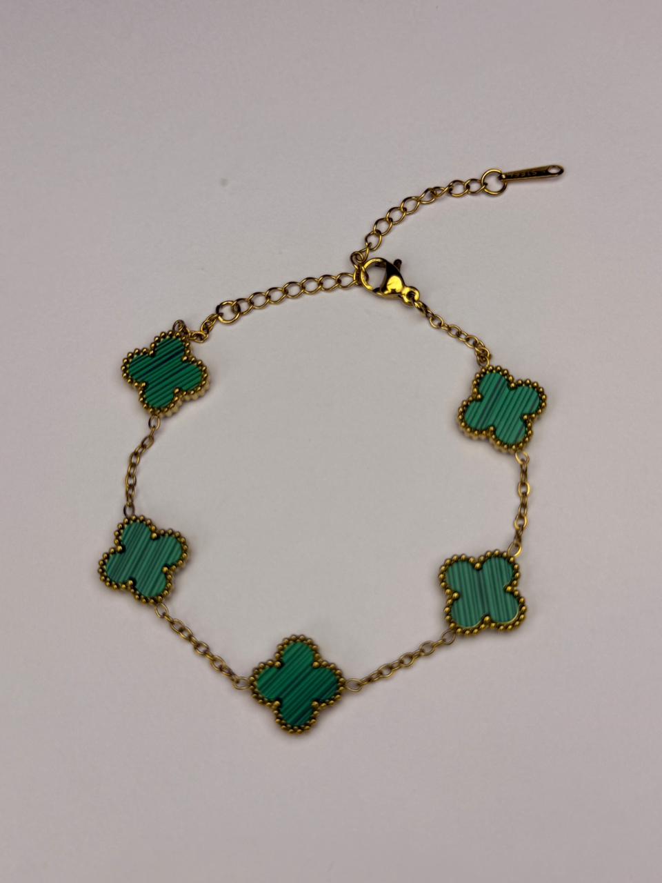 Pulsera dorado - Trebol liso
