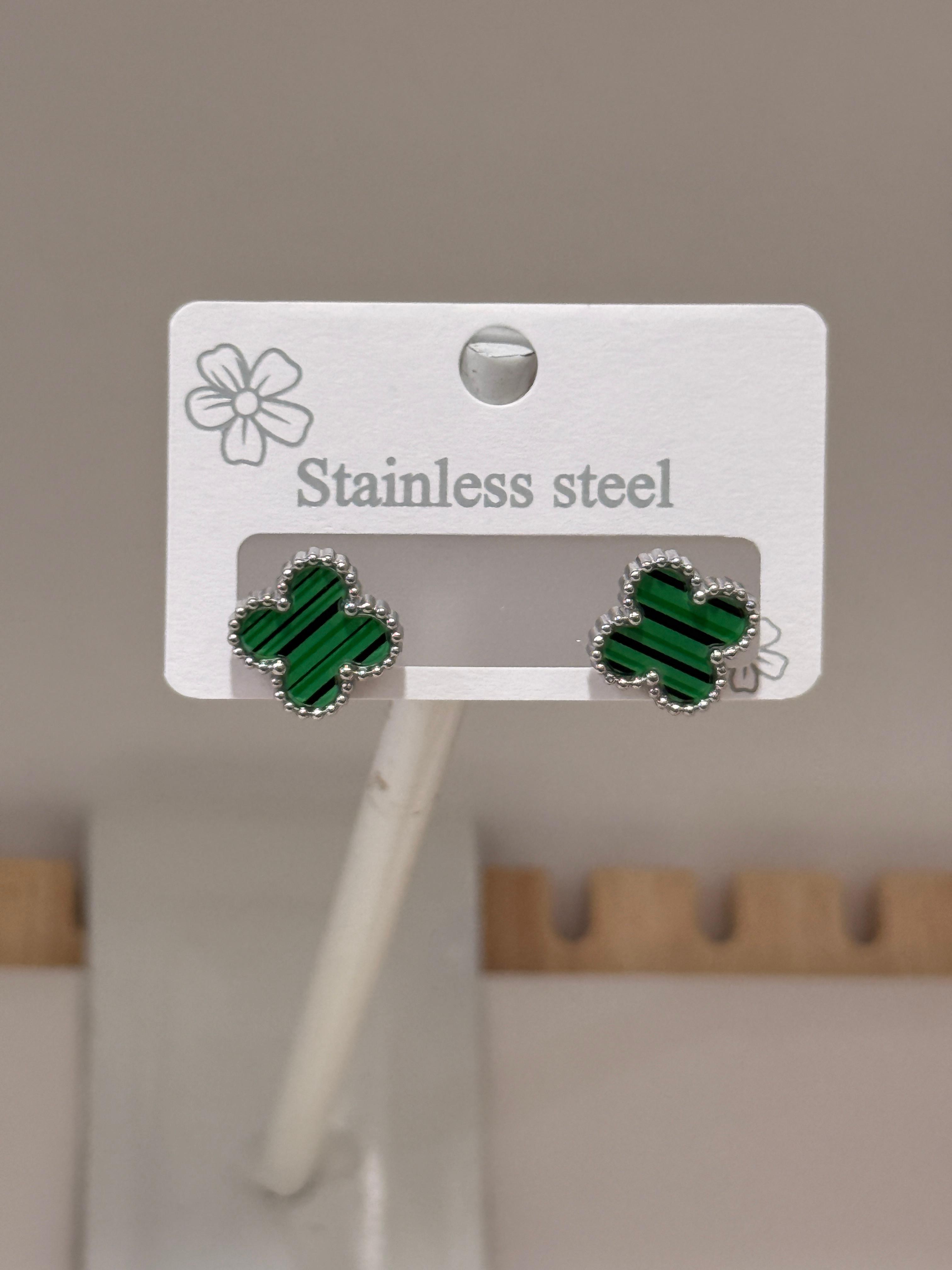 Aretes Plateado - Trébol