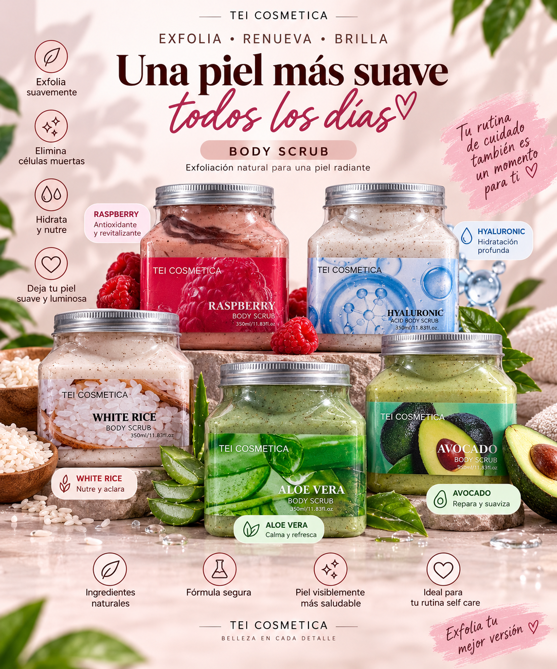 Exfoliante corporal (Body Scrub)-  TEI Cosmética